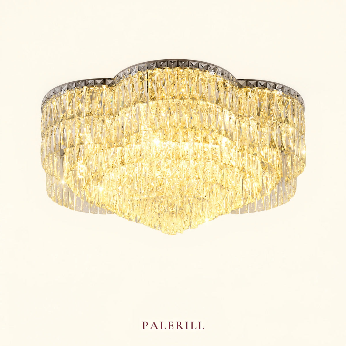 AM0050 · Crystal Flush Mount Tiered Composition Ceiling Light for Bedrooms — AM0050, view 1