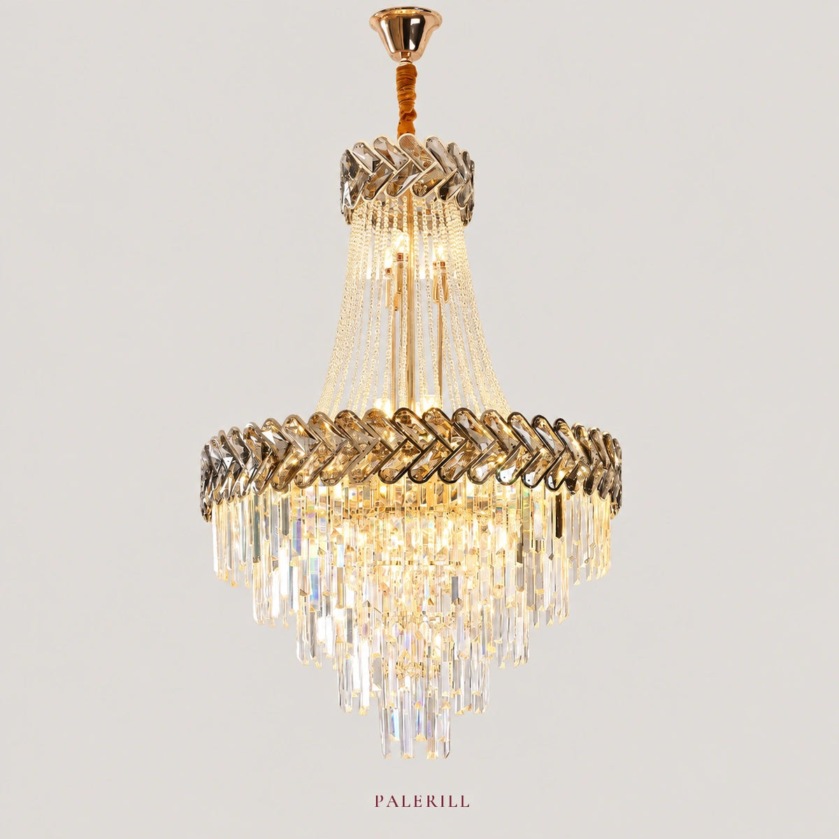 AM0025 · Modern Minimalist Stairwell Crystal Chandelier for Double-Height Spaces — AM0025, view 1