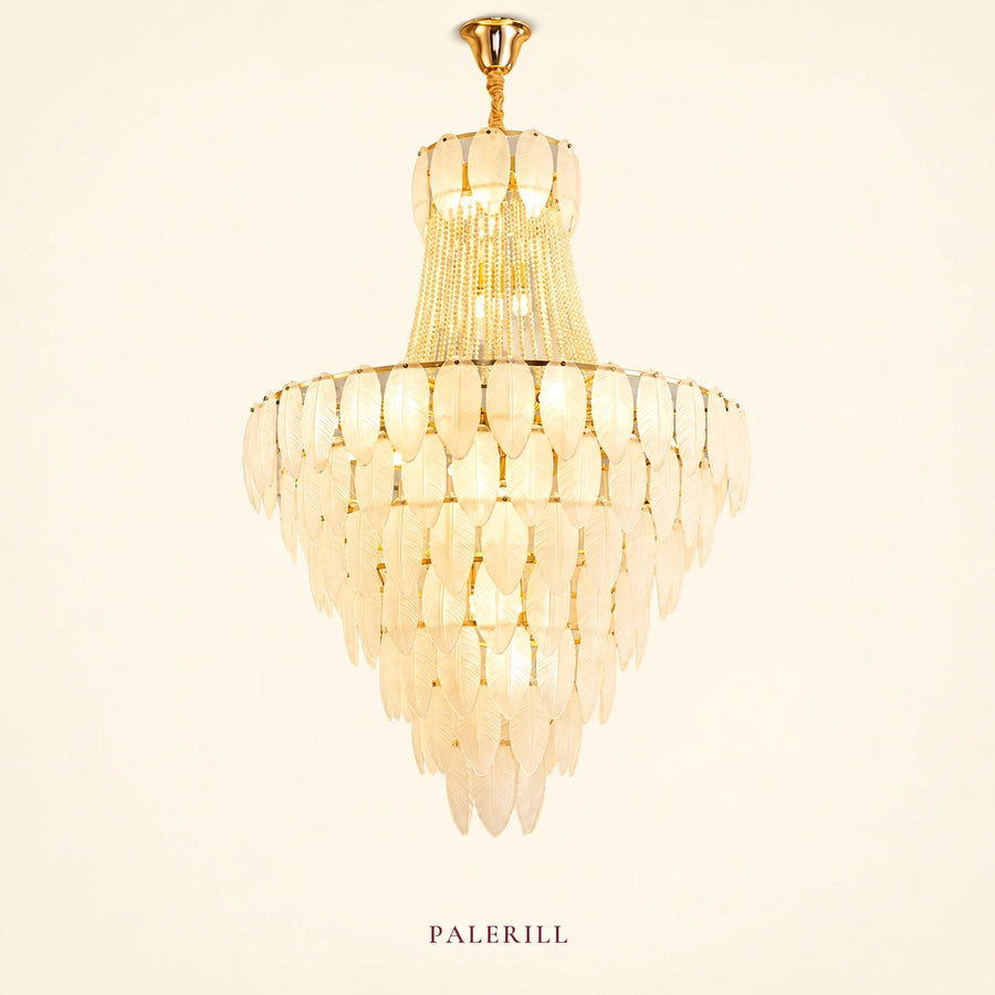 AM0047 · Modern Minimalist Feather Inspired Crystal Chandelier for Double-Height Spaces — AM0047, view 1