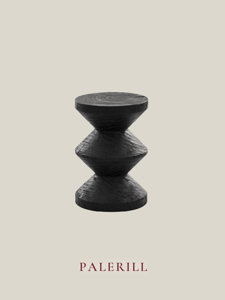 Sculpted Pine Side Table — AMF0001, view 2