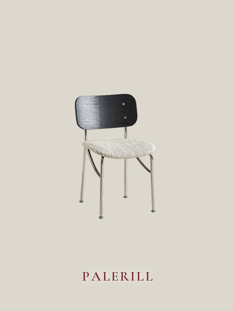 Wood and Stainless Steel Dining Chair — AMF0060, view 2