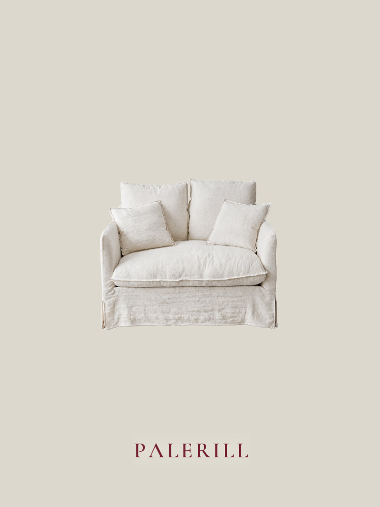 Skirted Fabric Sofa with Removable Cover — AMF0038, view 2