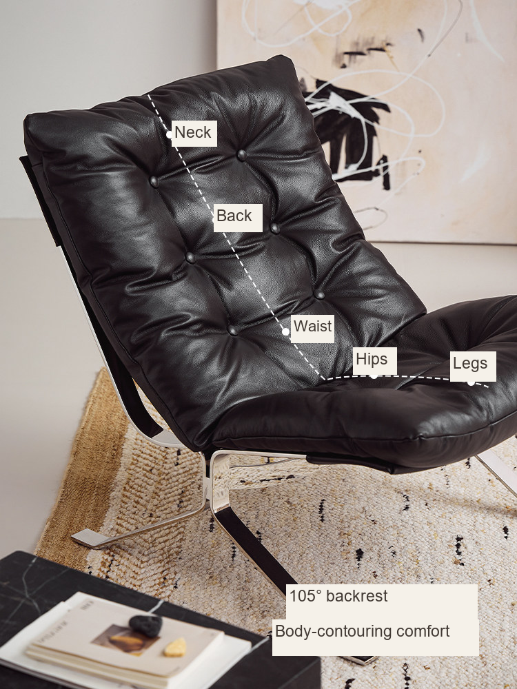 Bauhaus Leather Lounge Chair — AMF0027, view 4