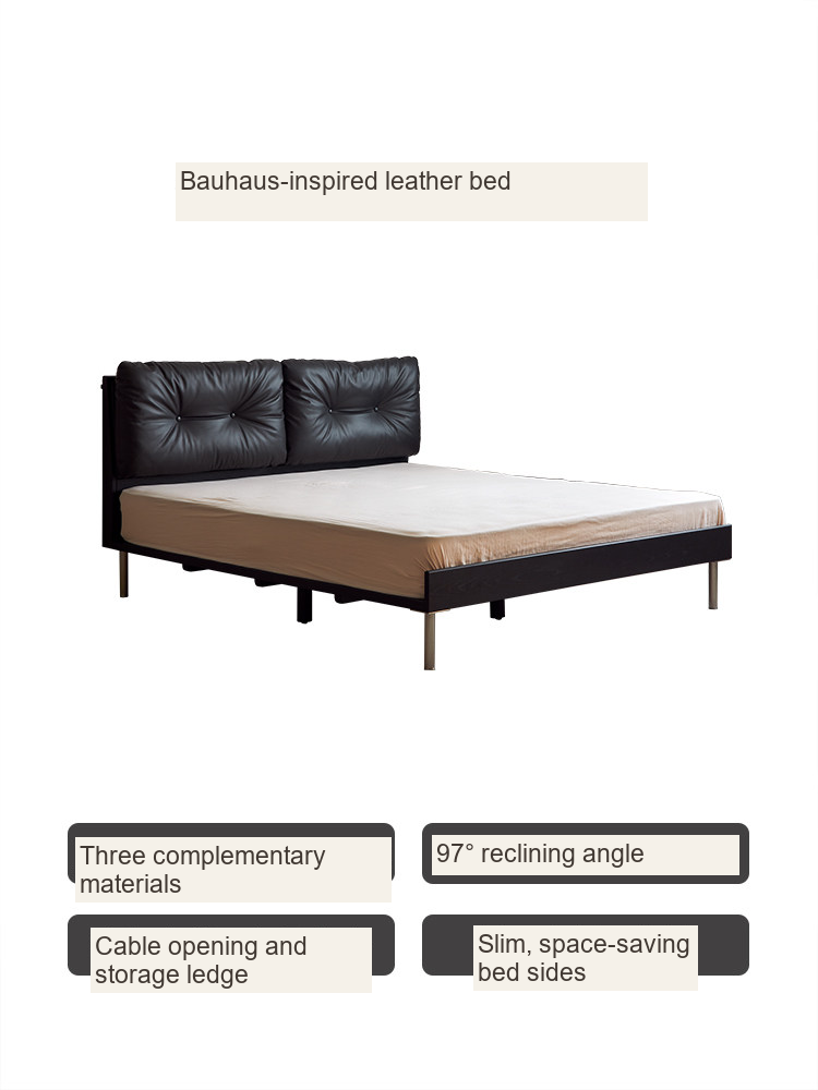 Ash Bed with Upholstered Details — AMF0039, view 6