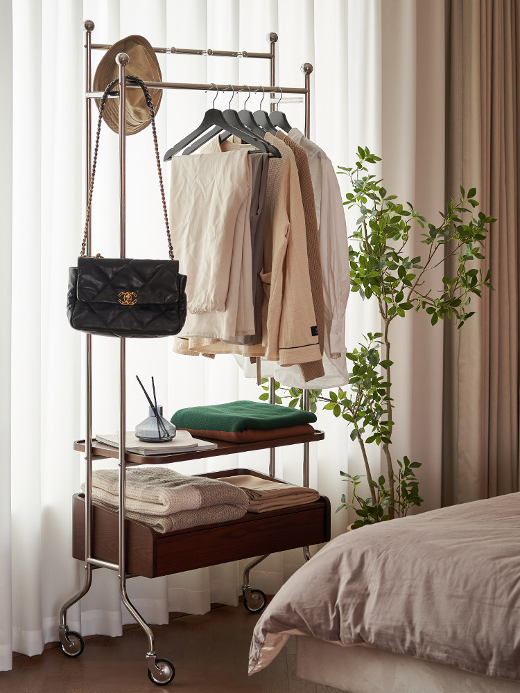 Stainless Steel Clothes Rack with Storage — AMF0036, view 6