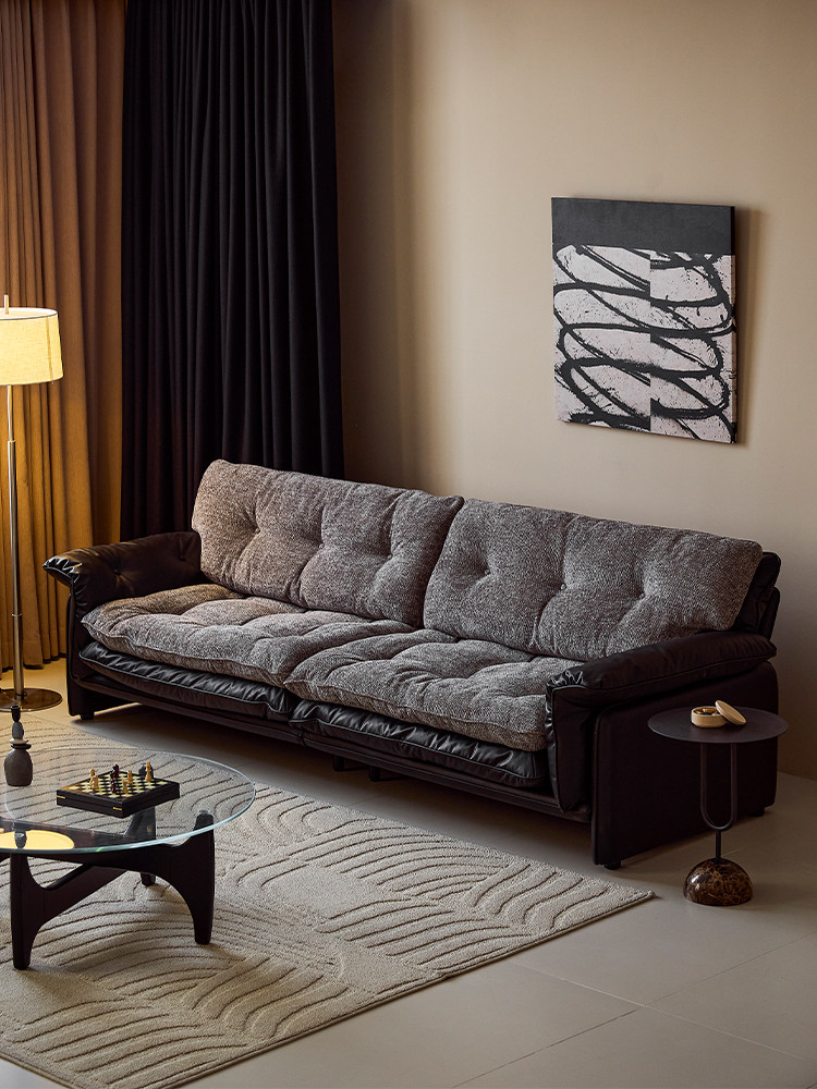 Mixed-Upholstery Straight Sofa — AMF0053, view 6