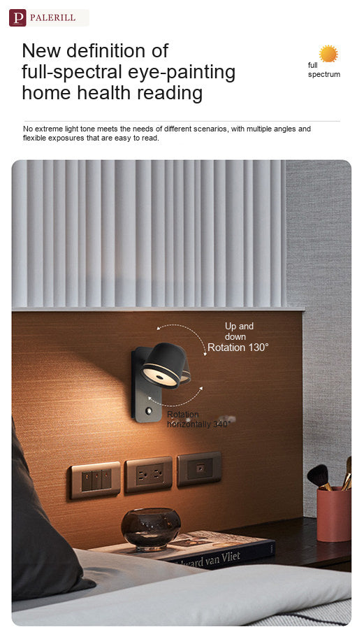 PALERILL | Minimalist Wall-Mounted Bedside Reading Light