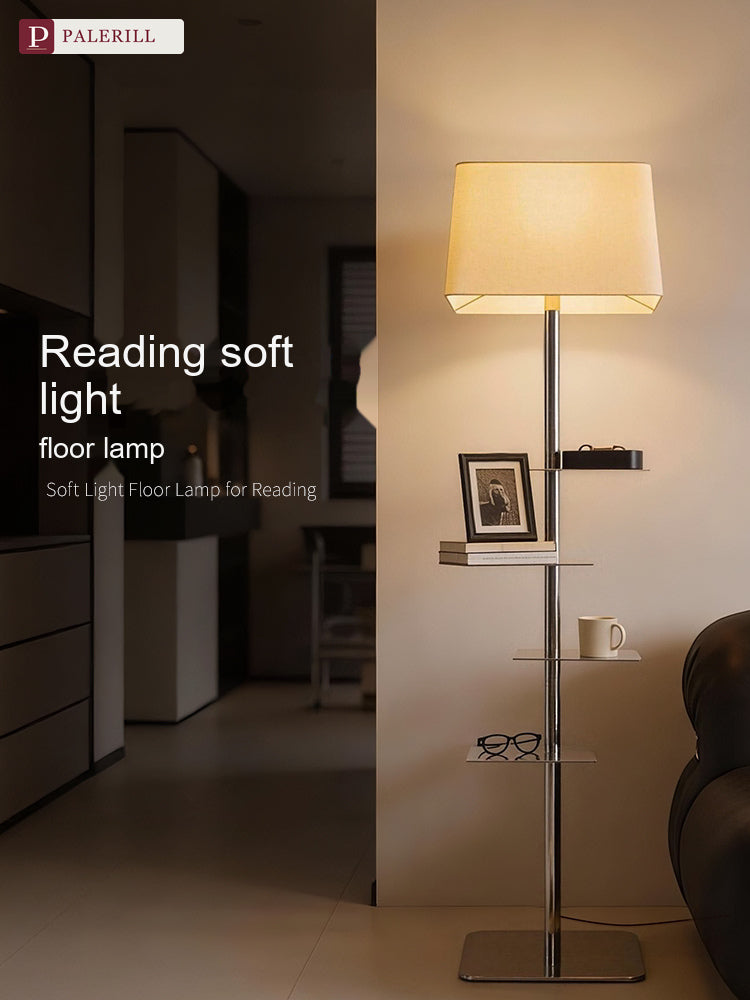 PALERILL | Smart Soft-Glow Floor Lamp with Shelf