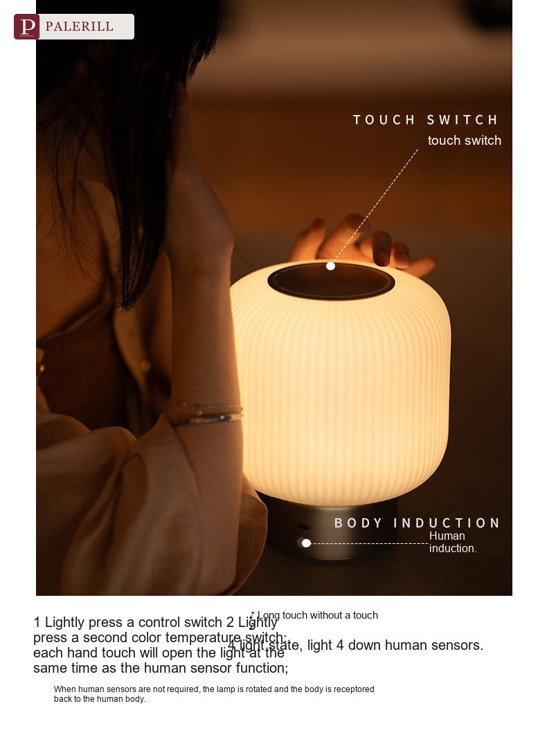 PALERILL | Touch-Dimmable Bedside Table Lamp with Motion Sensor