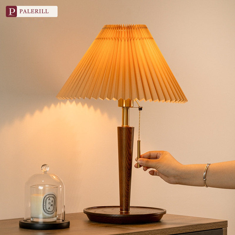 PALERILL | Chinese Pleated Table Lamp in Festive Red