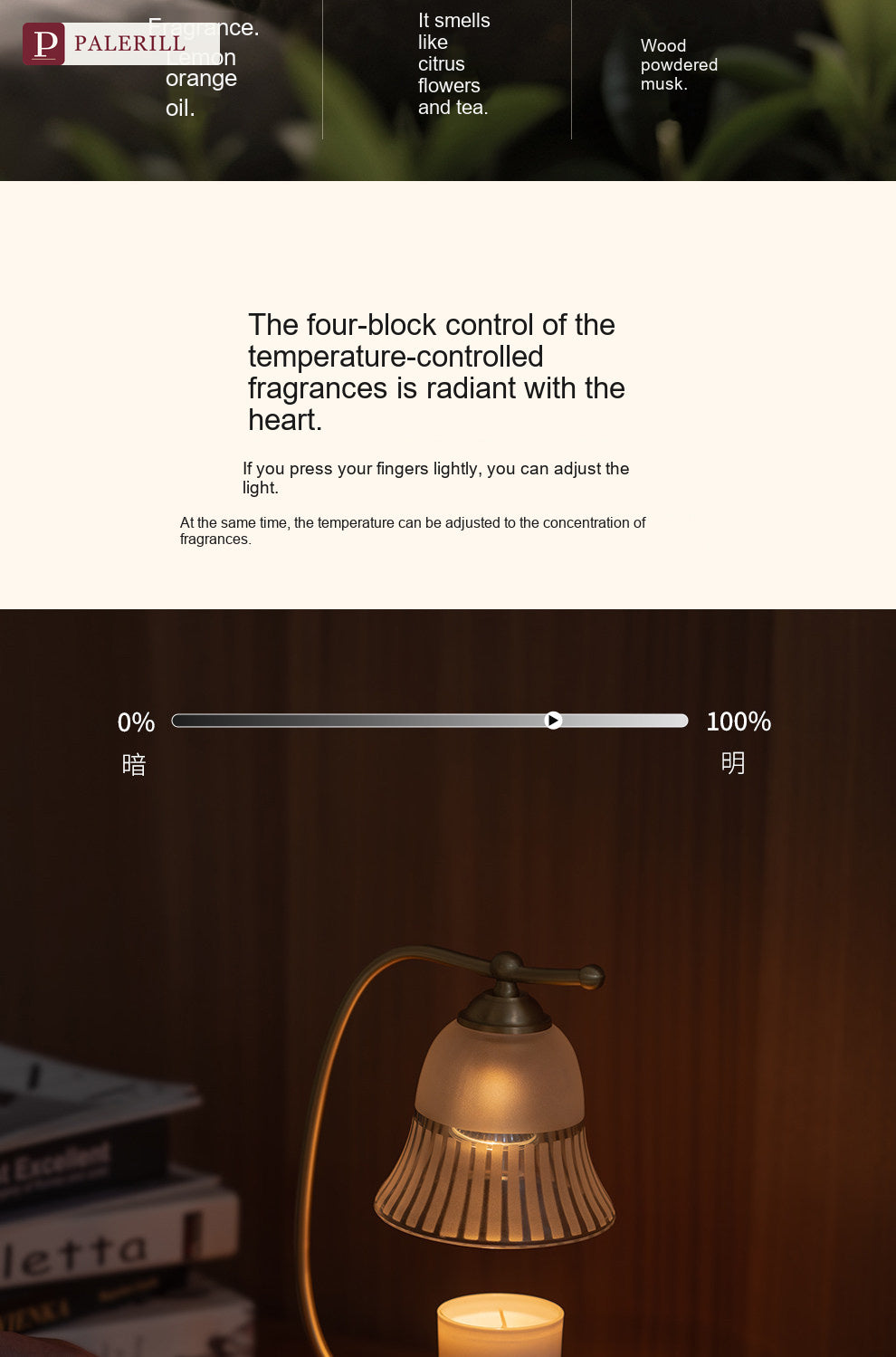 PALERILL | Brass & Solid Wood Fragrance Lamp
