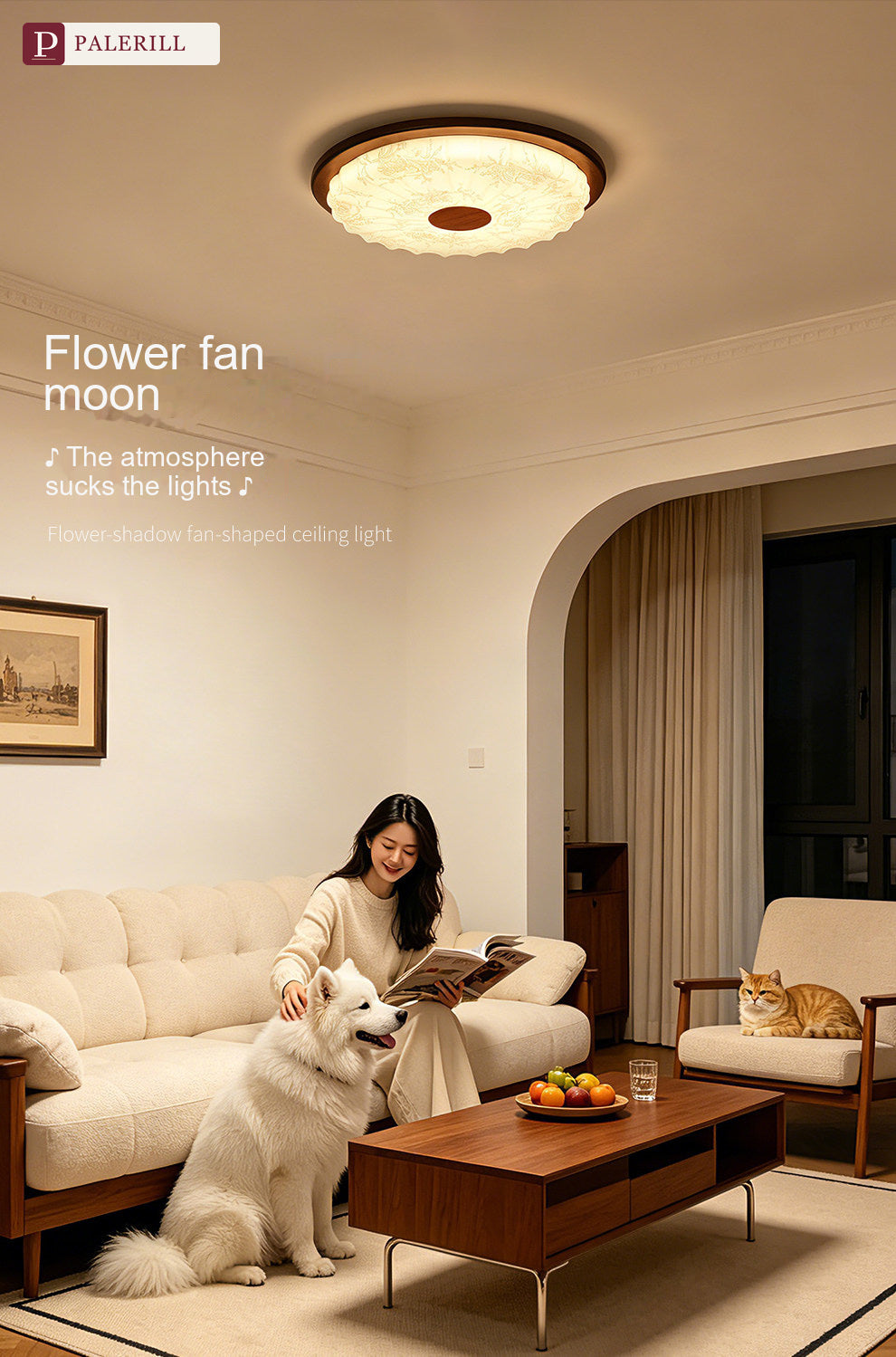 PALERILL | French Vintage Walnut-Pattern Ceiling Light