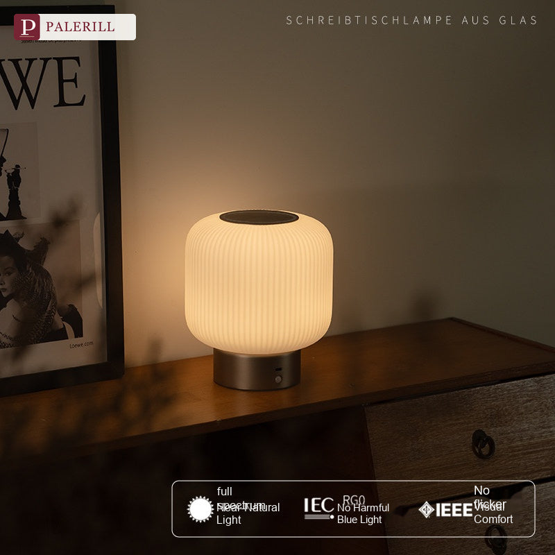 PALERILL | Rechargeable Glazed Glass Table Lamp with Touch & Motion Sensor