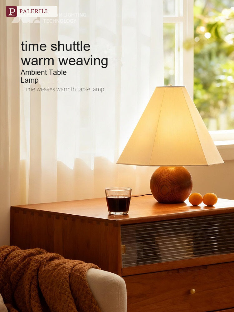 PALERILL | Bauhaus Mid-Century Solid Wood Table Lamp