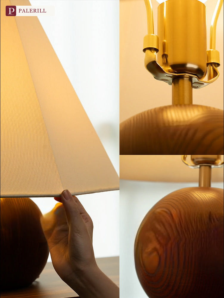 PALERILL | Bauhaus Mid-Century Solid Wood Table Lamp