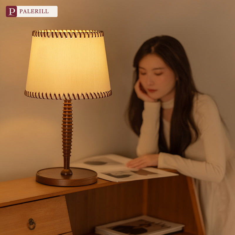 PALERILL | New Chinese Style Wood Grain Table Lamp