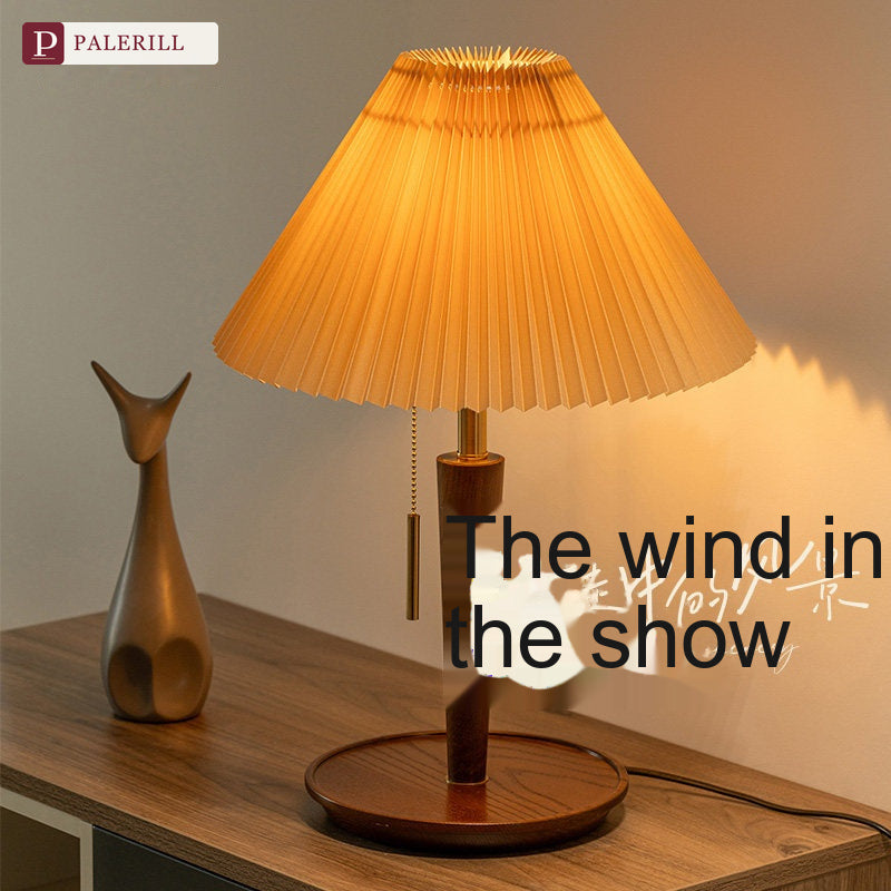 PALERILL | Chinese Pleated Table Lamp in Festive Red