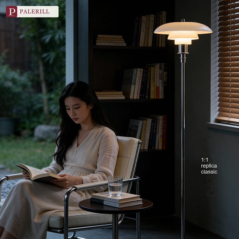 PALERILL | Danish Designer Glass Floor Lamp, PH3 Style