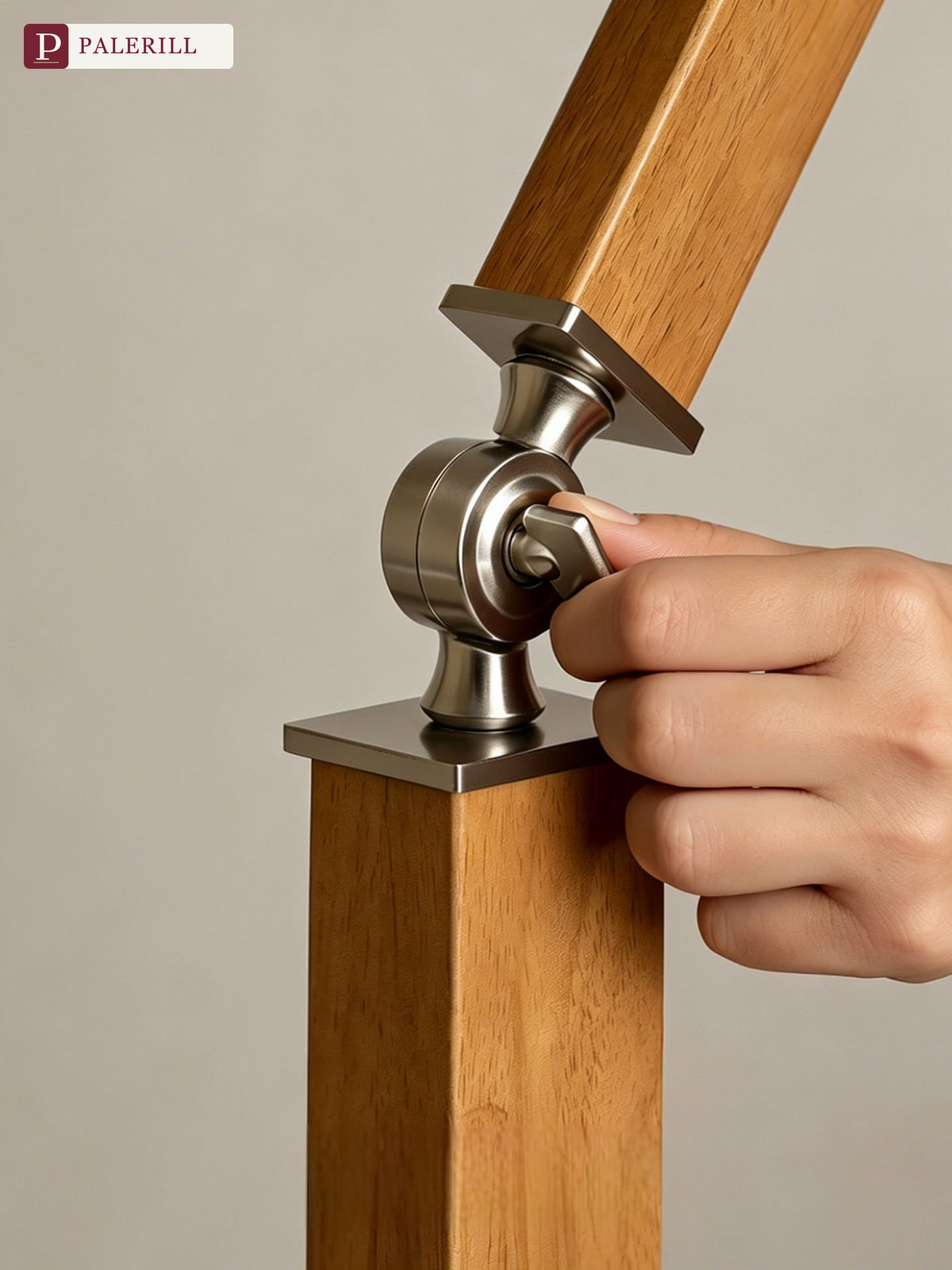 PALERILL | Mid-Century Solid Wood Swing-Arm Floor Lamp