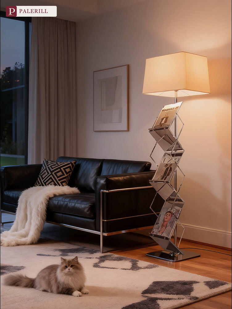PALERILL | Vertical Bookshelf Floor Lamp, Bauhaus Style