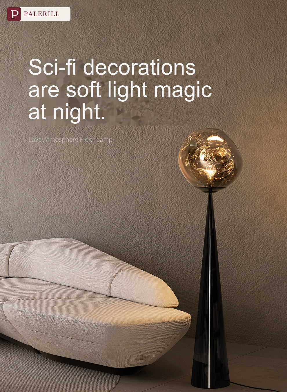 PALERILL | Italian Minimalist Volcanic Lava Floor Lamp