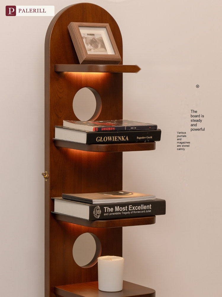 PALERILL | Vintage Solid Wood Bookshelf Floor Lamp