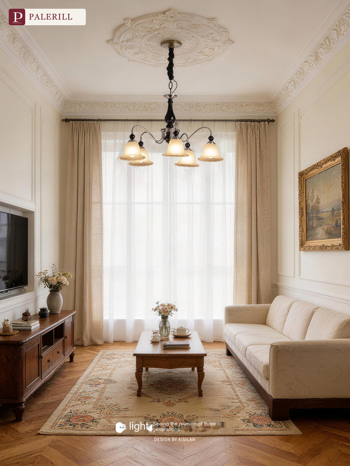 PALERILL | Mid-Century Light French Chandelier