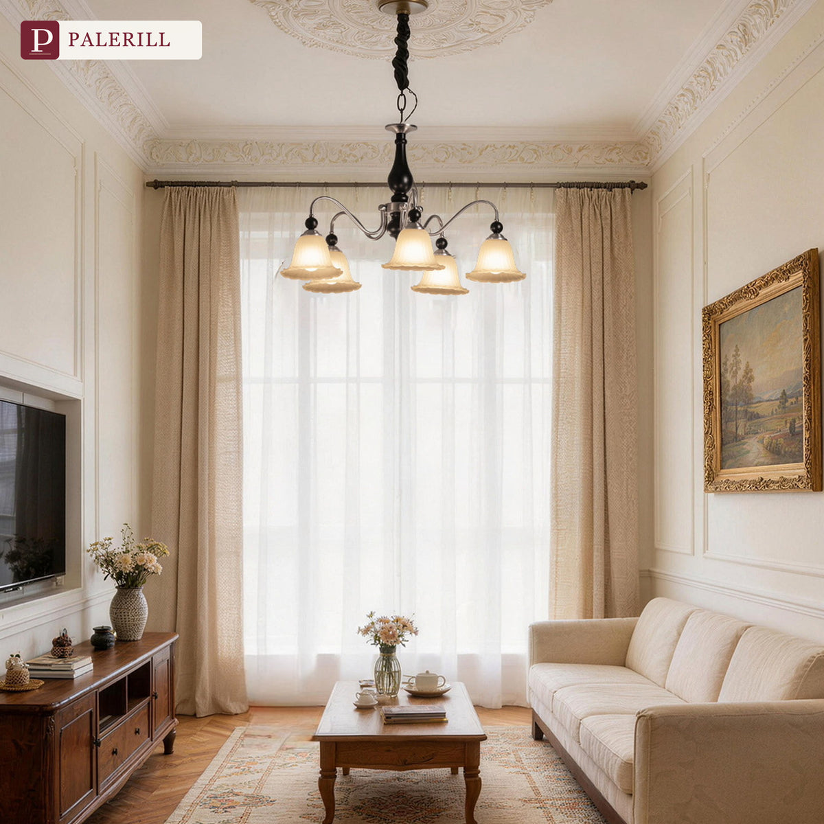 PALERILL | Mid-Century Light French Chandelier