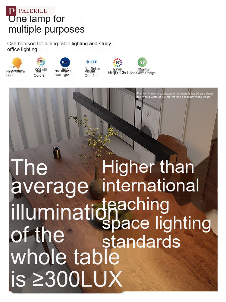 PALERILL | Linear Dining Pendant Light with Height Adjustment