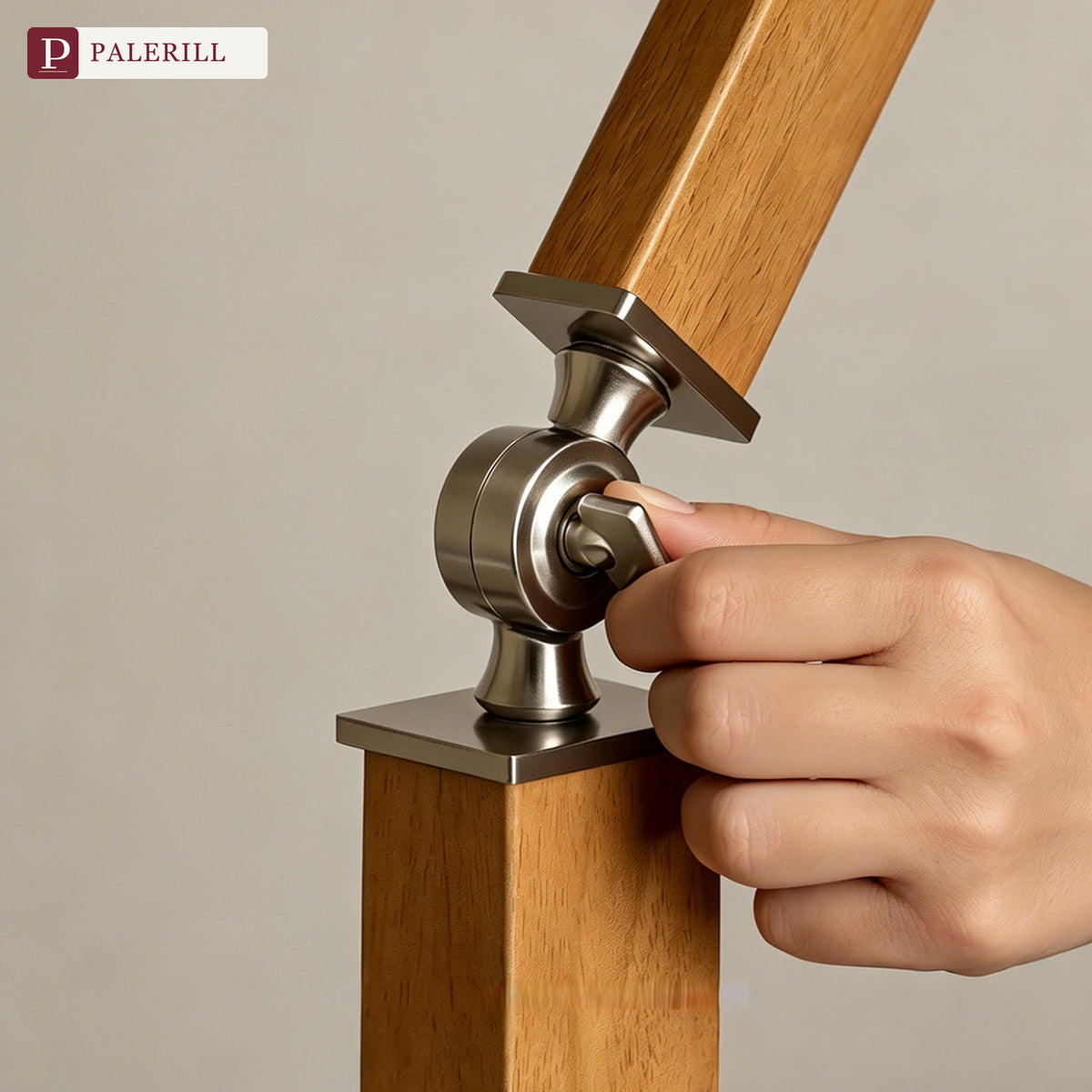 PALERILL | Mid-Century Solid Wood Swing-Arm Floor Lamp