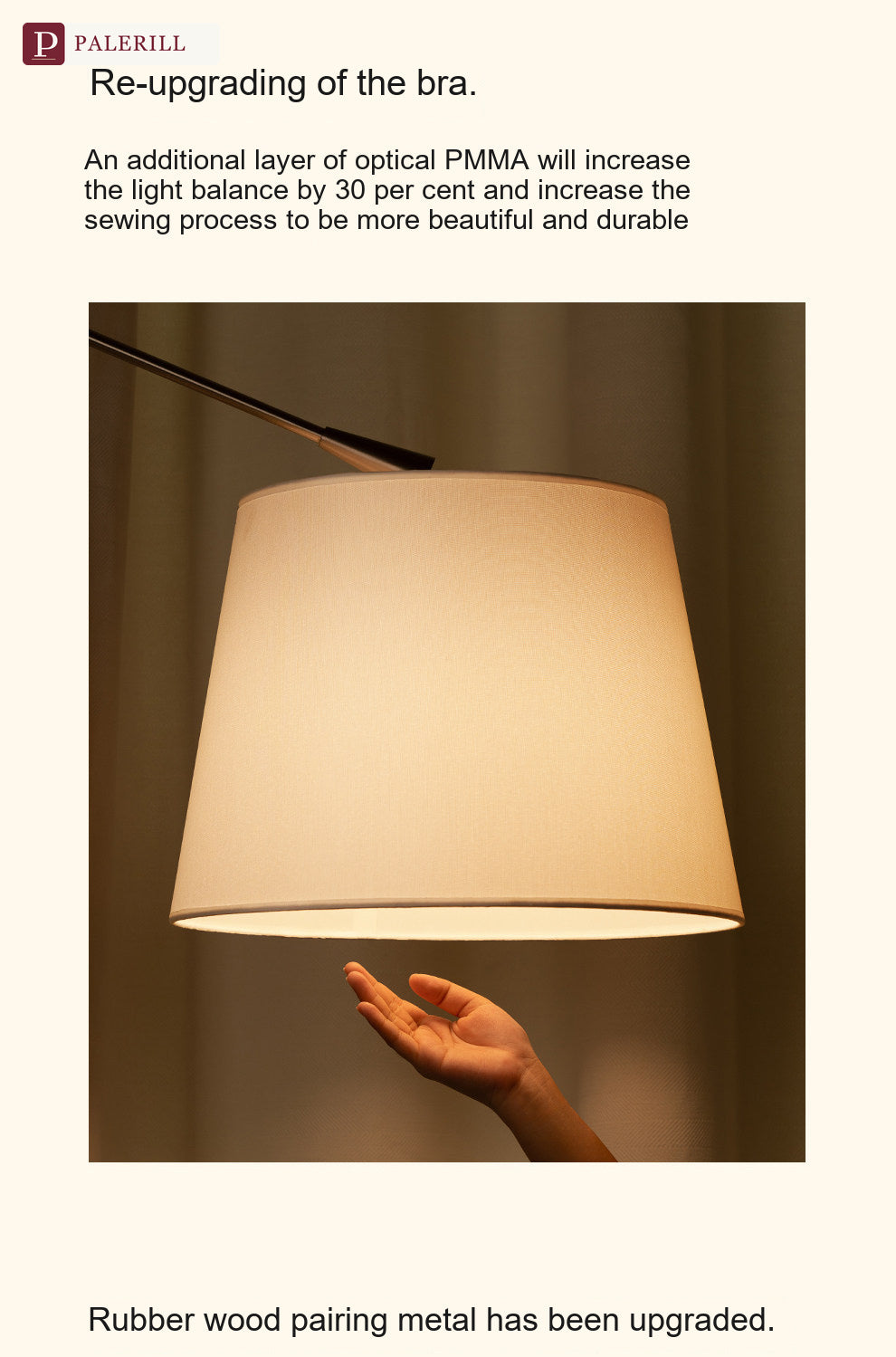 PALERILL | Mid-Century Solid Wood Swing-Arm Floor Lamp