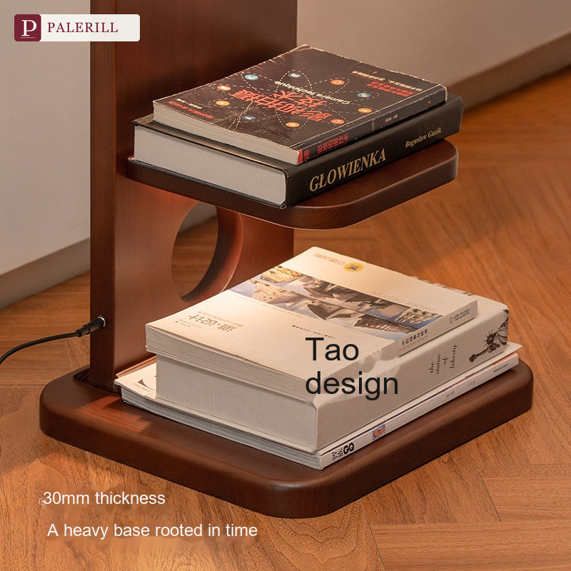 PALERILL | Vintage Solid Wood Bookshelf Floor Lamp