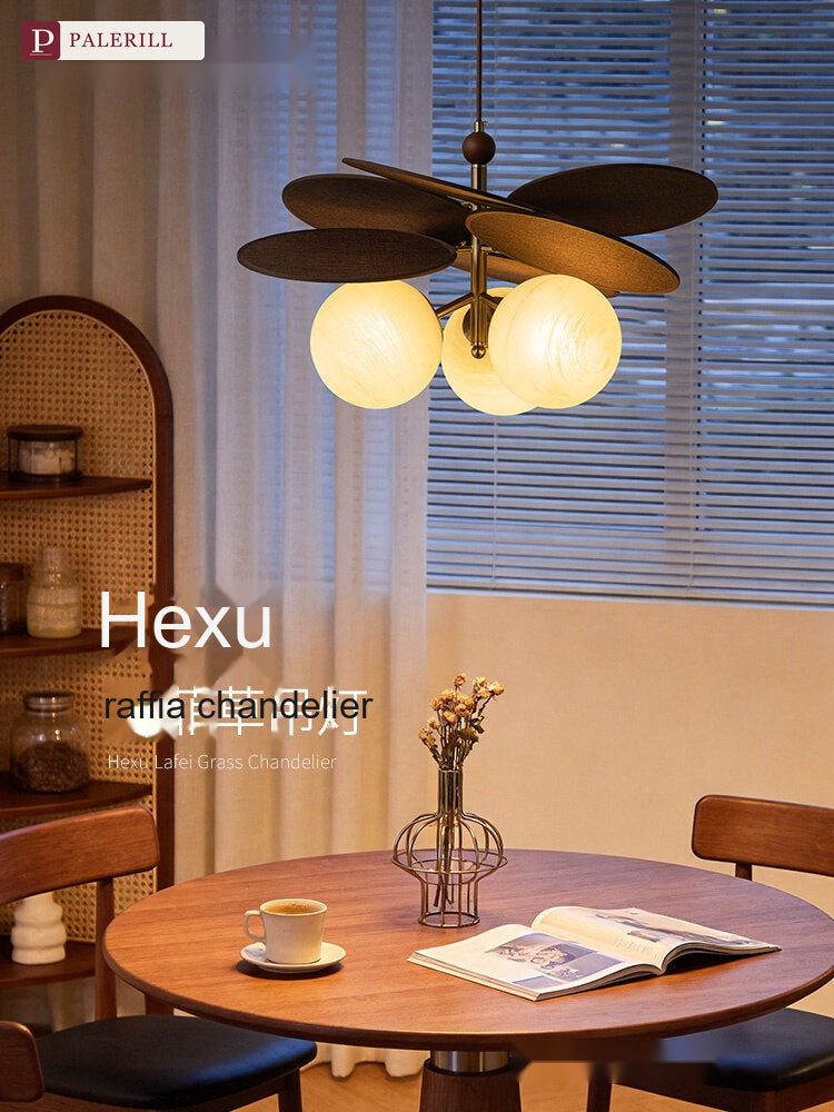 PALERILL | Mid-Century Raffia Pendant Light, Song Aesthetic