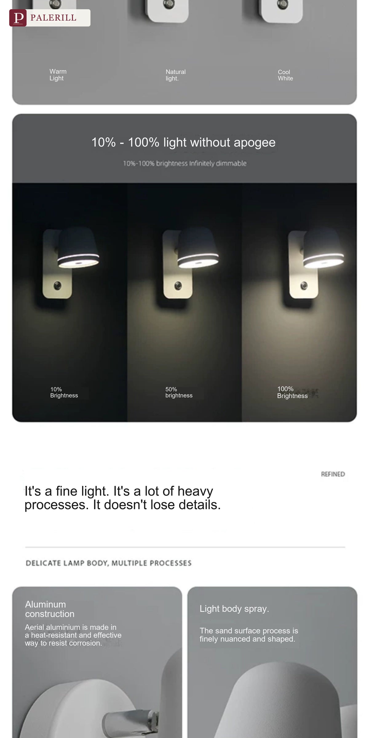 PALERILL | Minimalist Wall-Mounted Bedside Reading Light