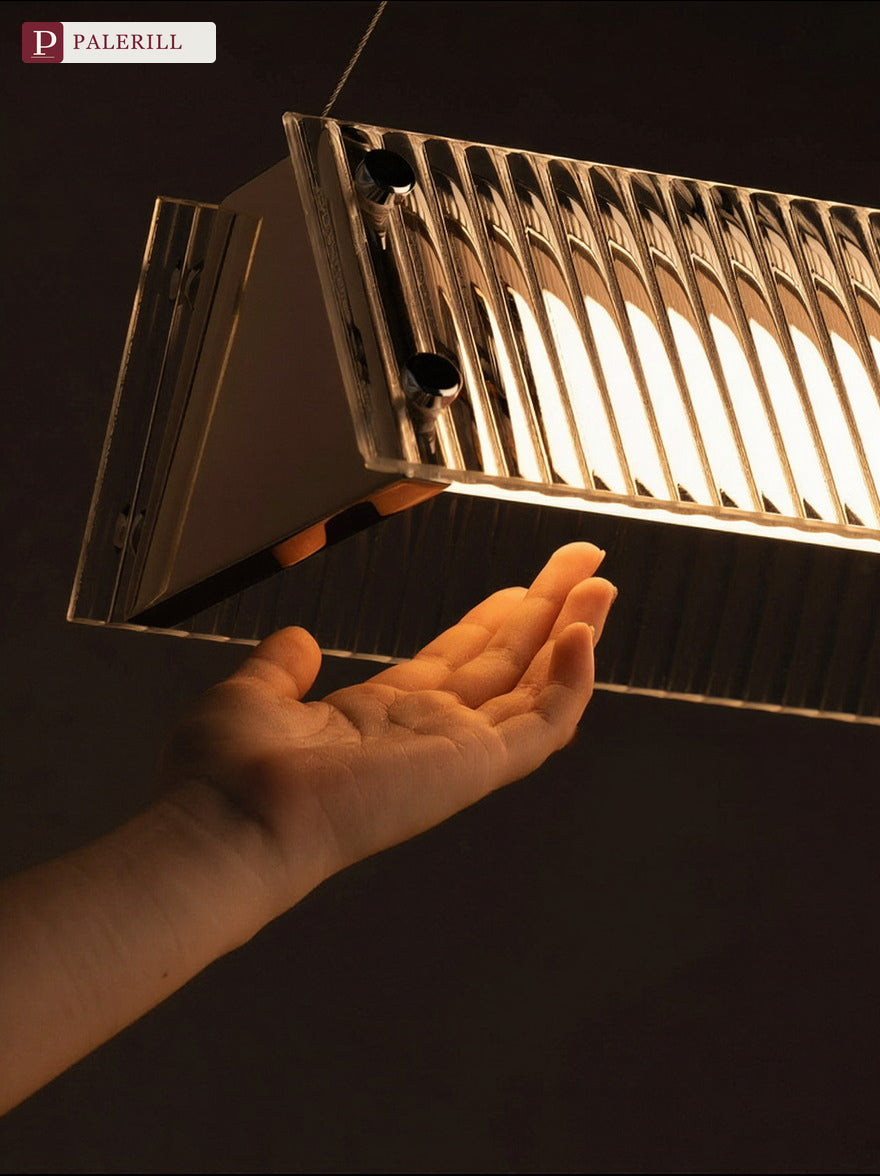 PALERILL | suspension linéaire industriel en verre bauhaus
