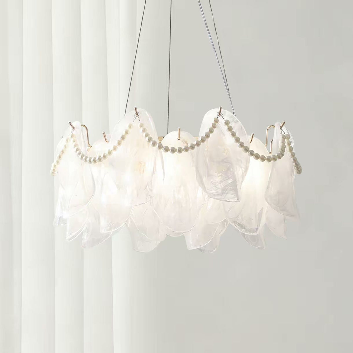 PALERILL AM0259 — French Vintage Cloud Glass Chandelier (view 2)