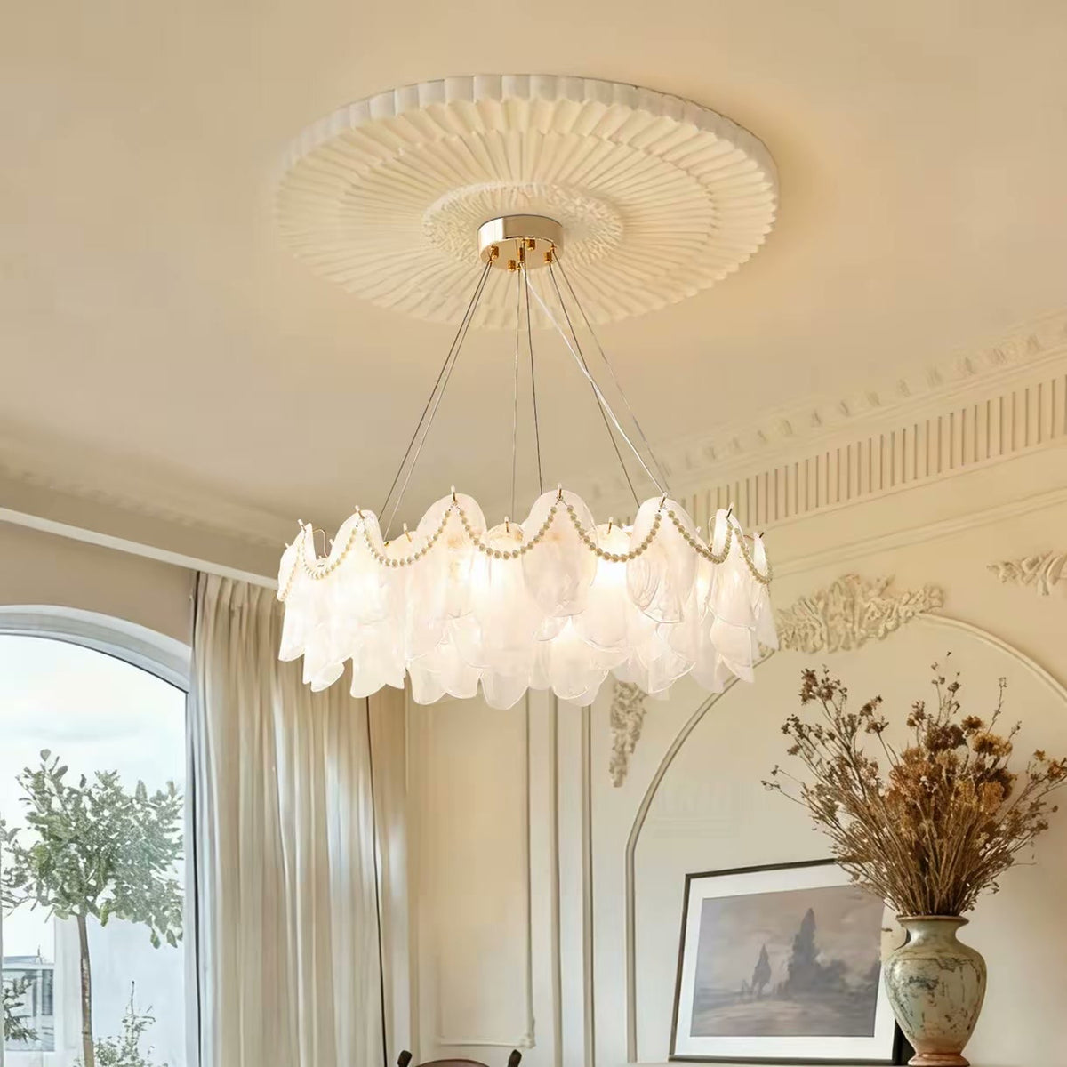 PALERILL AM0259 — French Vintage Cloud Glass Chandelier (view 4)