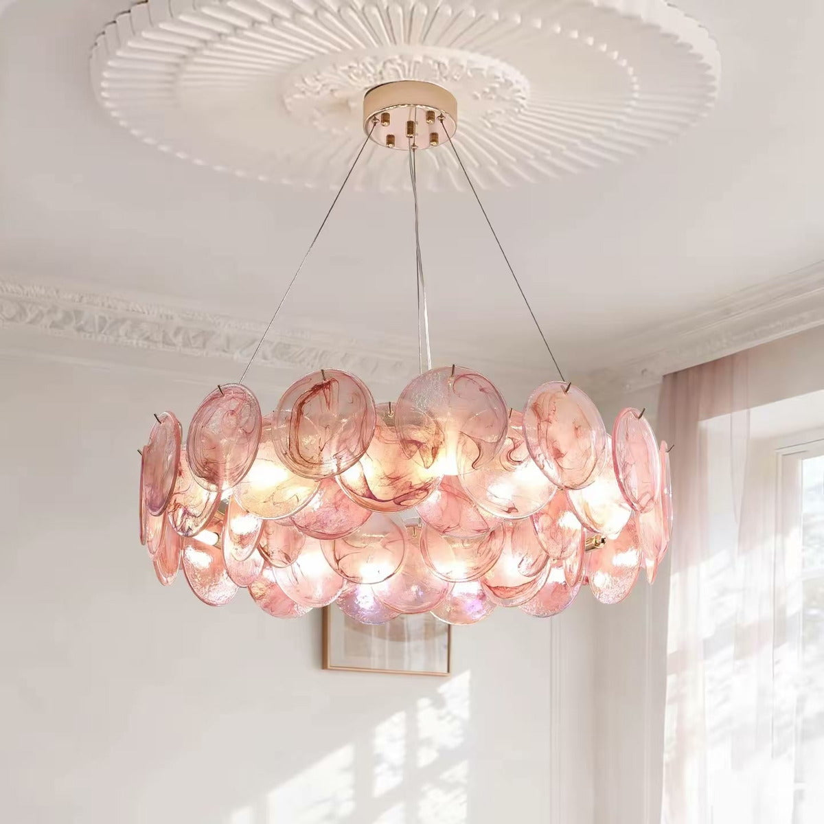 Murano Vintage Pink Glass Chandelier — PALERILL AM0260