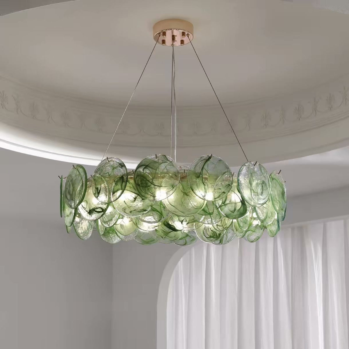 PALERILL AM0260 — Murano Vintage Pink Glass Chandelier (view 3)