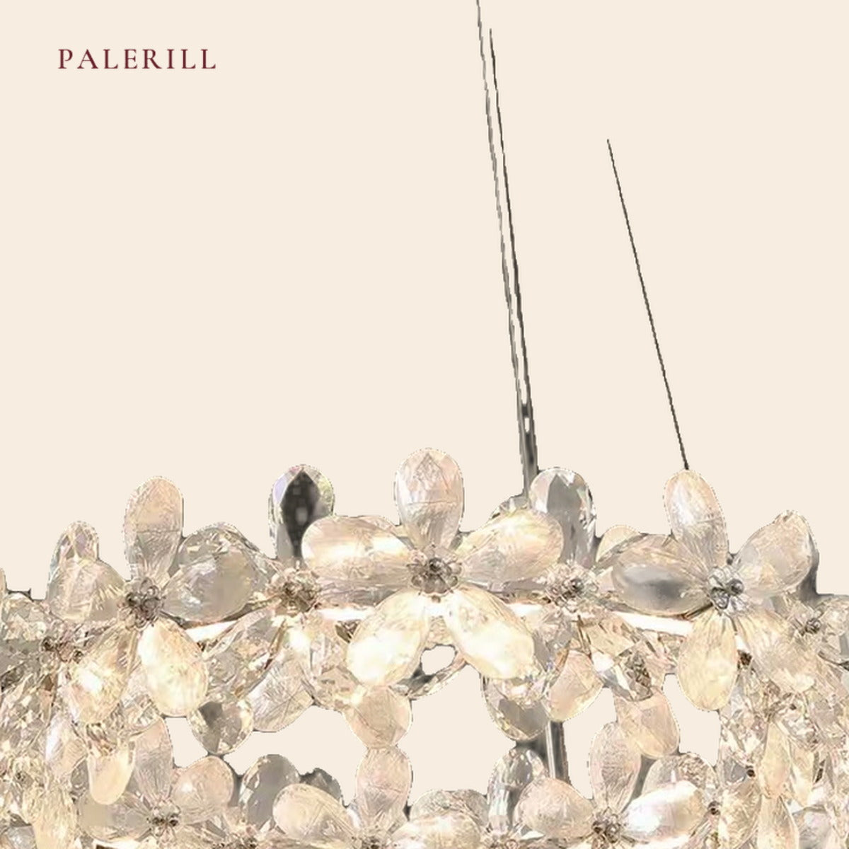 PALERILL AM0264 — French Pink Crystal Petal Chandelier (view 4)