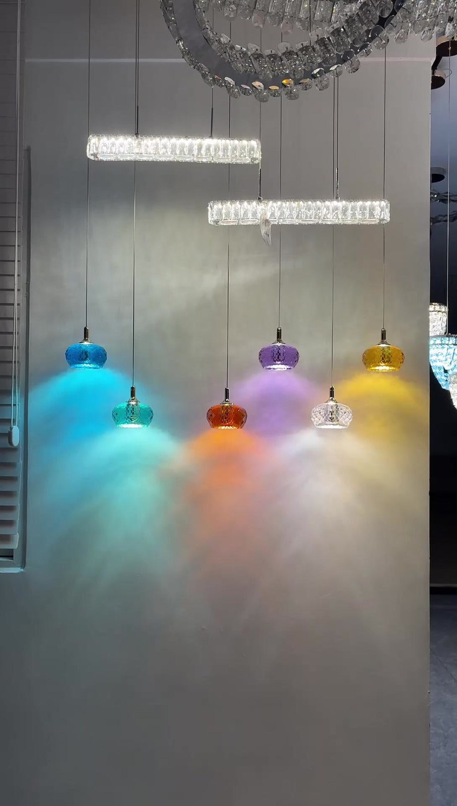 PALERILL AM0267 — French Crystal Bedside Pendant Light (view 4)