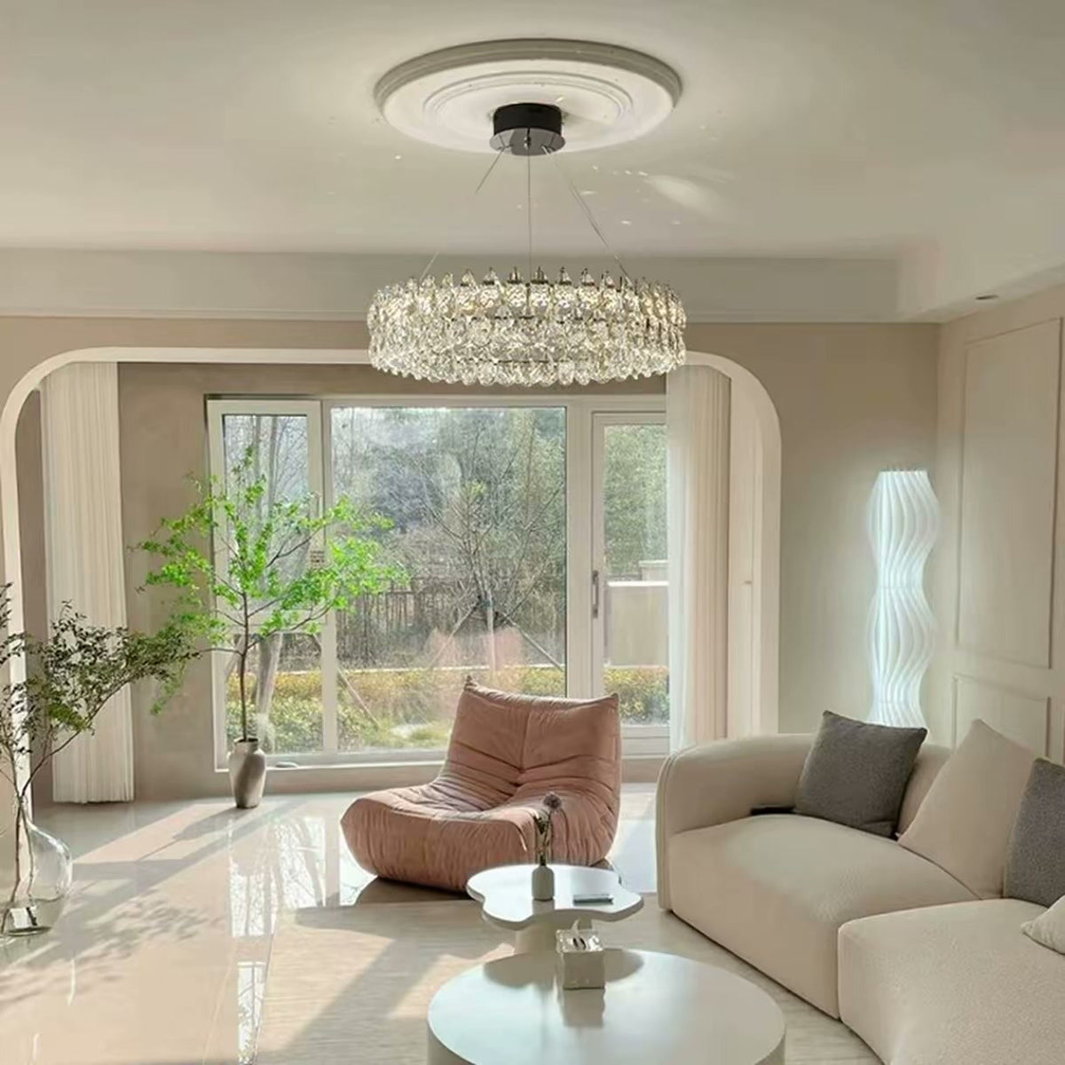 PALERILL AM0268 — Modern Luxury Crystal Ring Chandelier (view 3)