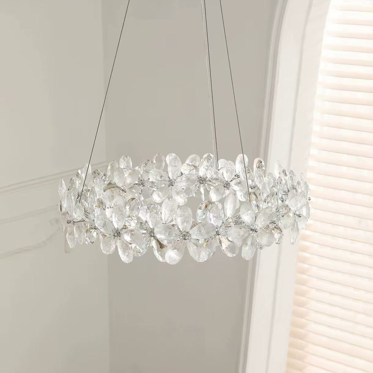 French Cream Crystal Petal Chandelier — PALERILL AM0269