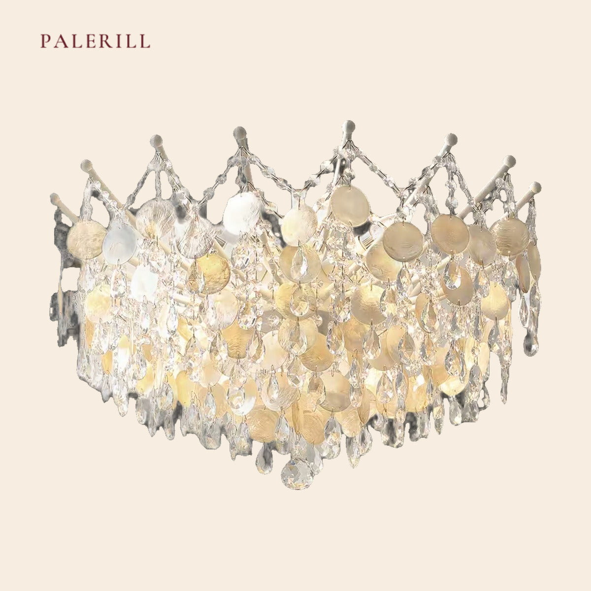 Vintage Gold Shell Linear Chandelier — PALERILL AM0271