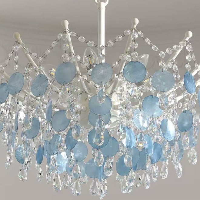 PALERILL AM0272 — French Vintage Blue Shell Chandelier (view 3)