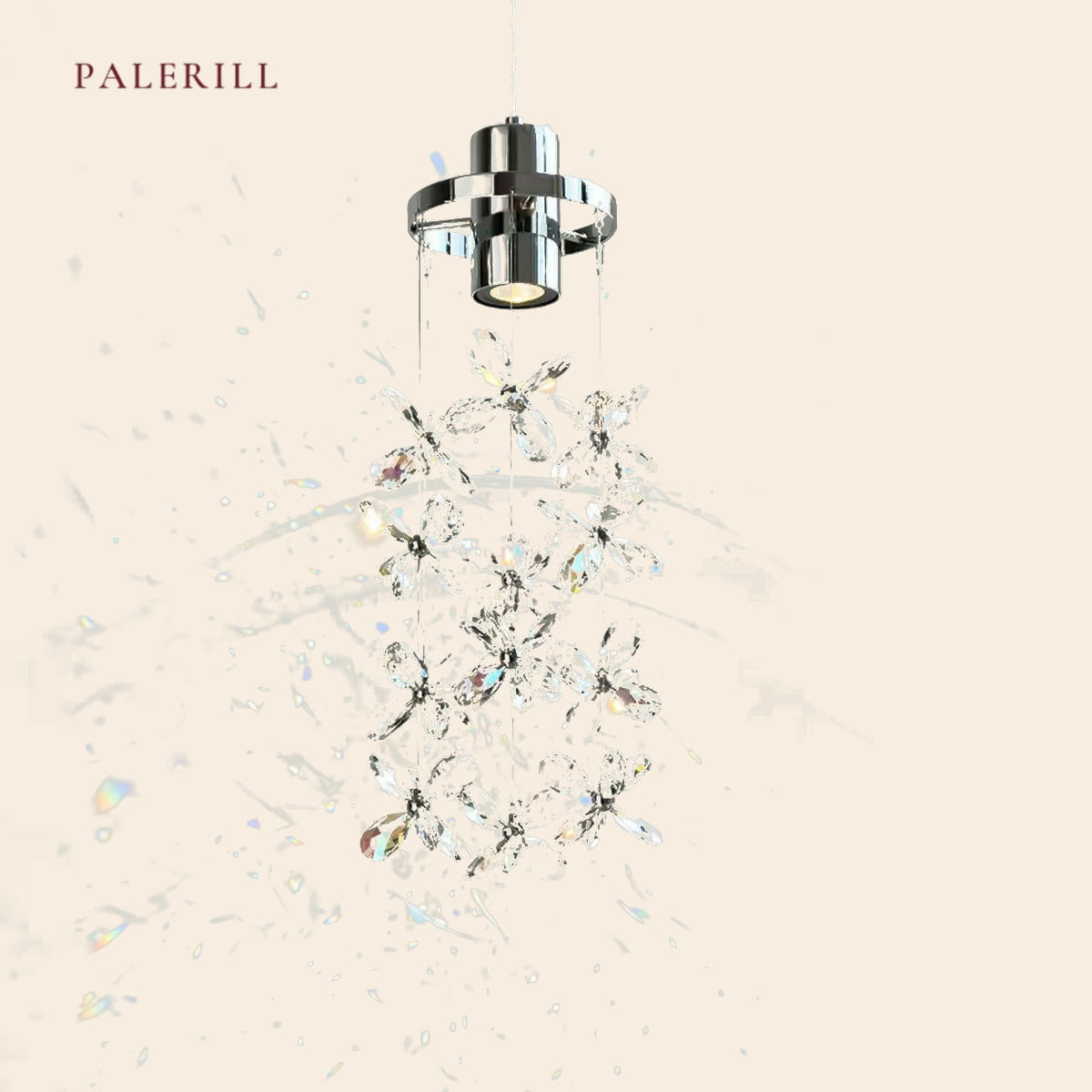 PALERILL AM0273 — French Crystal Petal Pendant Light (view 2)