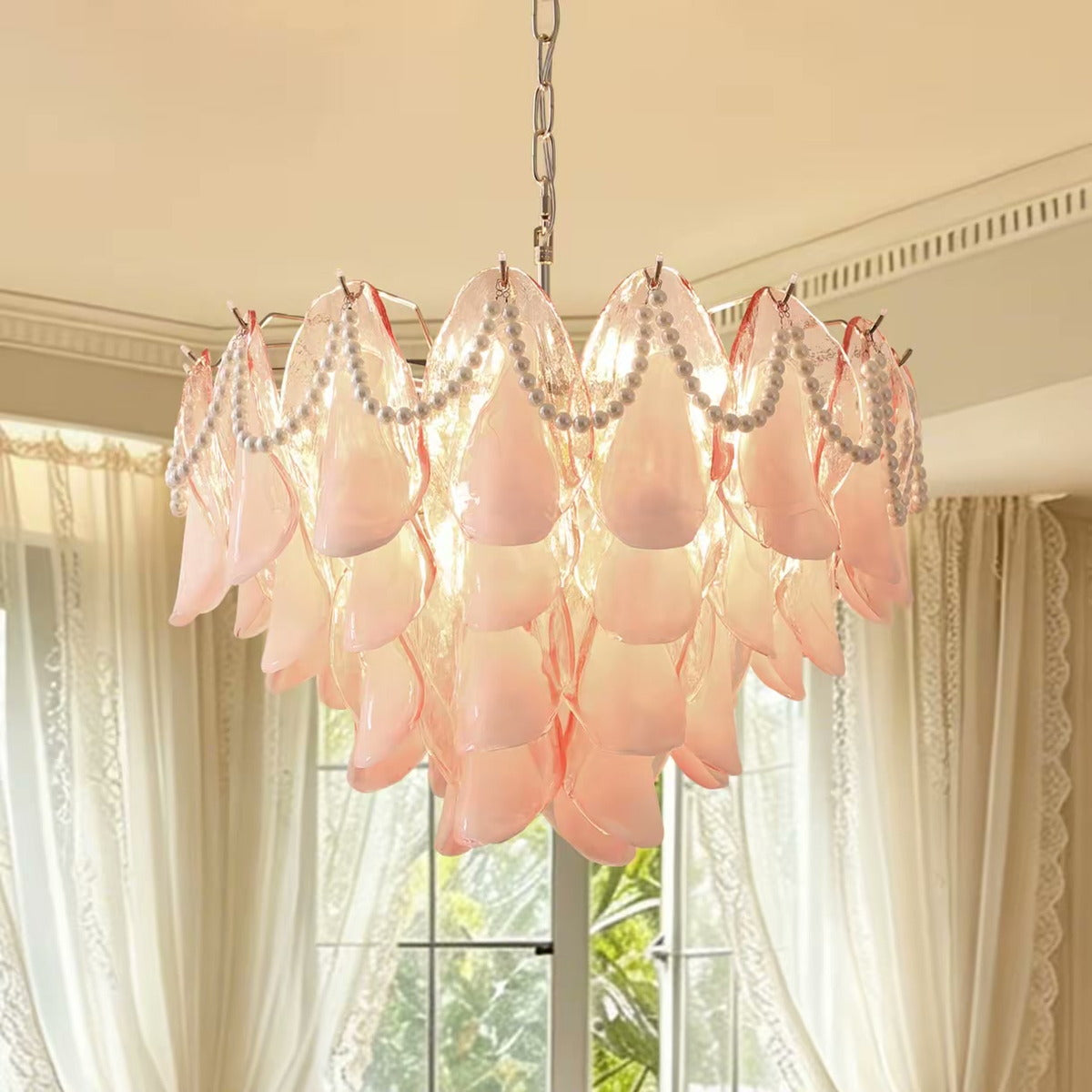French Pink Pearl Chandelier — PALERILL AM0275