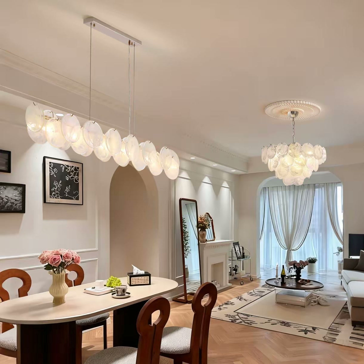 PALERILL AM0276 — Romantic French Pink Crystal Chandelier (view 3)