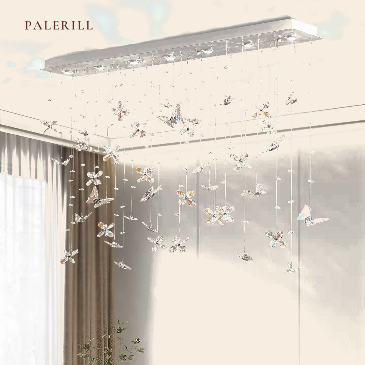 PALERILL AM0282 — Designer Butterfly Crystal Chandelier (view 3)