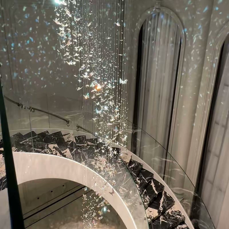Loft Stairwell Butterfly Crystal Chandelier — PALERILL AM0284